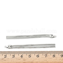 真鍮タッセルペンダント  プラチナメッキ  64x4.5x2mm  穴：1.2mm&nbsp;KK-L254-10P