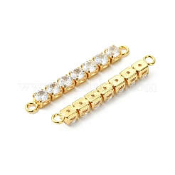 SHEGRACE Brass Pave Clear Cubic Zirconia Connector Charms&nbsp;XGRQ3P551-643G