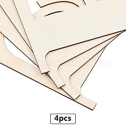 文字 e の形の未完成の木材のスライス  レーザーカットウッドシェイプ  diyの絵画飾りクリスマスの家の装飾のペンダント  湯通しアーモンド  30x26.3x0.35cm&nbsp;DIY-GA0001-13