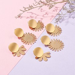 304ステンレススチールスタッドピアス  混合形状  ゴールドカラー  35.5~50mm  ピン：0.7mm  3のペア/セット&nbsp;EJEW-JE04584