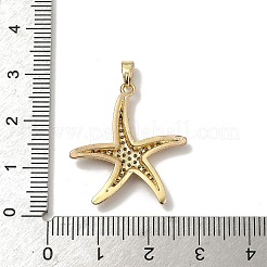 真鍮マイクロパヴェクリアキュービックジルコニアペンダント  ゴールドカラー  スター  26x24x3mm  穴：5x3mm&nbsp;KK-B138-01G-03