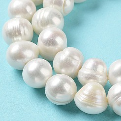 天然養殖淡水パールビーズ連売り  ポテト  グレードAB  アンティークホワイト  9~11x10~11mm  穴：0.5mm  約35個/連  14.41''（36.6センチメートル）&nbsp;PEAR-E019-10