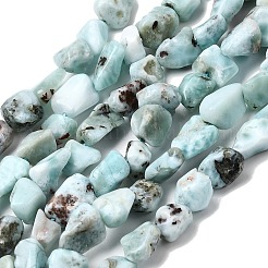 天然石ラリマービーズ連売り  ナゲット  タンブルストーン  5~9x5~8.5x3~6mm  穴：0.8~0.9mm  約31個/連  7.87''（20センチメートル）&nbsp;G-P601-A20-02