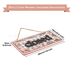 2Pcs 2 Color Wooden Doorplate Decorations&nbsp;AJEW-CF0001-09