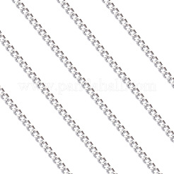 アルミカーブチェーン  ダイヤモンドカットチェーン  溶接されていない  多面カット  銀  8.5x5.5x1.6mm&nbsp;X-CHA-T001-19S