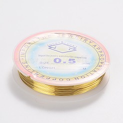銅製ワイヤー  長持ちメッキ  ゴールド  24ゲージ  0.5mm  約26.24フィート（8m）/ロール&nbsp;CWIR-CW0.5mm-07