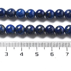 天然染色ラピスラズリビーズ連売り  ラウンド  6mm  穴：1mm  約59~60個/連  15インチ&nbsp;G-G953-04-6mm