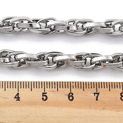 304ステンレスロープチェーン  未はんだ  スプールで  ステンレス鋼色  10x7x2mm&nbsp;CHS-U002-02P