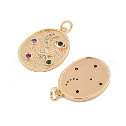 Brass Micro Pave Cubic Zirconia Pendants&nbsp;KK-L223-002G