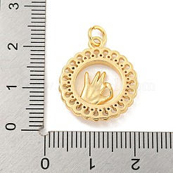 Brass Micro Pave Clear Cubic Zirconia Pendants&nbsp;LS-KK-U007-01G-03