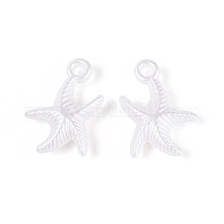 ABSプラスチックパール調ペンダント  ヒトデ  乳白色  20x14x5mm  穴：2mm  約1428個/500g&nbsp;KY-T041-18