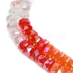 電気メッキガラスビーズセット  ロンデル  多面カット  カラフル  6x3mm  穴：1.2mm  約80個/連  11.42''（29センチメートル）&nbsp;EGLA-B011-04B-01