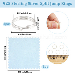 5Pcs 925 Sterling Silver Split Jump Rings&nbsp;STER-BBC0009-45C