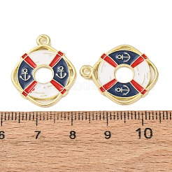 オーシャンアロイエナメルペンダント  ゴールドカラー  スイングリングチャーム  23x19x1mm  穴：1.8mm&nbsp;ENAM-B041-01O