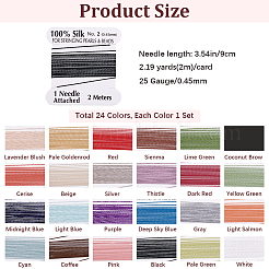 24Pcs 24 Colors Pure Silk Cord&nbsp;OCOR-BBC0001-05