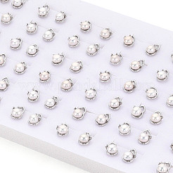 Brass & Natural Pearl Stud Earrings&nbsp;PEAR-N020-WX13