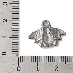 変色しない304ステンレススチールペンダント  蜂のチャーム  ステンレス鋼色  16x21x3mm  穴：2mm&nbsp;STAS-N103-27P