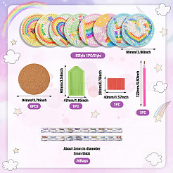 DIY Diamond Painting Rainbow Theme Cup Mat Kits&nbsp;DIAM-TAC0001-02