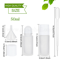 DIYエッセンシャルオイルボトルキット  すりガラスのエッセンシャルオイルの空の香水瓶を使って  プラスチック漏斗ホッパーとピペット  黒板のステッカーラベル  白い蓋  3.8x11.1cm  容量：50ミリリットル  6個/セット&nbsp;DIY-BC0011-39A