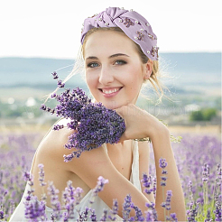 布製ヘアバンド1個  女性の女の子のためのヘアアクセサリー  模造真珠ビーズ  プラム  170x125mm&nbsp;OHAR-DJ0001-34B