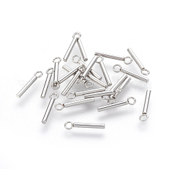 変色しにくい202ステンレススチールペンダント  バー  ステンレス鋼色  13x1.5mm  穴：1.5mm&nbsp;STAS-F186-03P-1.5x10mm