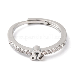 Rack Plating Brass Clear Cubic Zirconia Constellation Adjustable Rings for Women&nbsp;RJEW-S407-08P-10