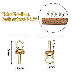 100Pcs 5 Colors Brass Cup Peg Bails Pendants&nbsp;KK-SZ0005-26