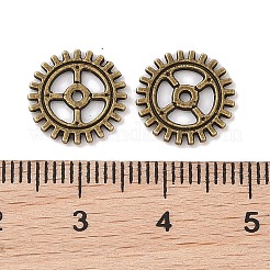 チベットスタイルの合金スチームパンクペンダント  カドミウムフリー＆鉛フリー  ギア  アンティークブロンズ  12x1mm  穴：1mm&nbsp;X-TIBEP-5458-AB-LF