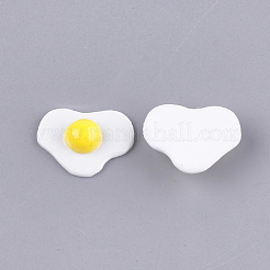 樹脂カボション  目玉焼き/ポーチドエッグ  模造食品  ホワイト  17x22.5x6mm&nbsp;CRES-T010-11