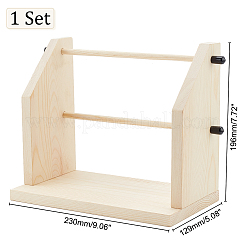 2 Spools Solid Wooden Thread Rack&nbsp;AJEW-WH0323-60