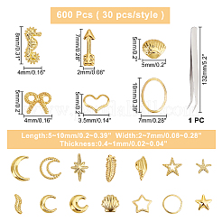 600Pcs 20 Styles Alloy & Brass Cabochons&nbsp;MRMJ-AR0001-06