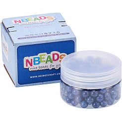 天然石ラピスラズリビーズ  染め  ラウンド  8mm  穴：1mm  約180個/箱&nbsp;G-NB0001-03