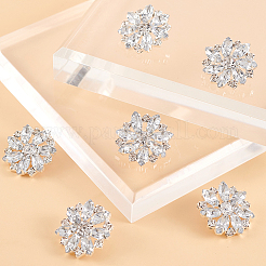 6Pcs 1-Hole Brass Rhinestone Shank Button&nbsp;AJEW-GA0006-90B