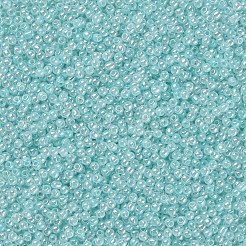 12/0グレードの丸いガラスシードビーズ  セイロン  淡いターコイズ  2x1.5mm  穴：0.7mm  約48500個/ポンド&nbsp;SEED-N001-B-143