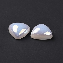 ABSプラスチック模造パール  ABカラーメッキ  三角形  ホワイト  11.5x12x5mm  穴：1.4mm&nbsp;LS-FIND-A013-09A