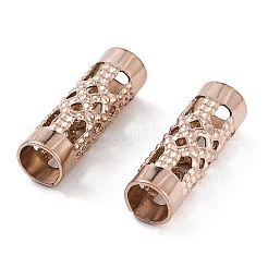 イオンプレーティング（IP）304ステンレススチールビーズをくりぬく  コラム  ローズゴールド  12x4mm  穴：3mm&nbsp;STAS-G326-01RG