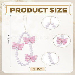 PVC 蝶結び携帯ストラップ 1 個  モバイルアクセサリーの装飾  ピンク  180mm&nbsp;AJEW-LP0005-16