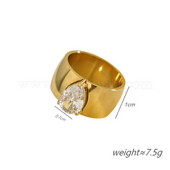 304 Stainless Steel & Cubic Zirconia Finger Rings&nbsp;WGB7611-01