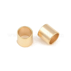真鍮ビーズ  カドミウムフリー＆鉛フリー  コラム  24KGP本金メッキ  3x3mm  穴：2.5mm&nbsp;KK-C163-16G