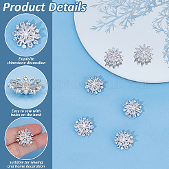 6PCS Brass Micro Pave Clear Cubic Zirconia Buttons&nbsp;KK-FG0001-26D