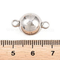 304ステンレススチール製マグネット留め具  ラウンド  カン付き  丸い穴  ステンレス鋼色  20x12x12mm  穴：2mm&nbsp;STAS-P452-03D-P