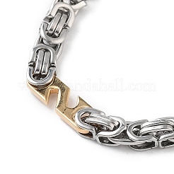PVD Vacuum Plating 201 Stainless Steel Byzantine Chains Necklace & Bracelets Set&nbsp;SJEW-G083-20GP