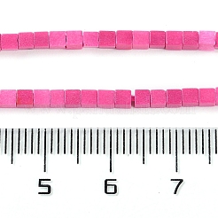 天然石瑪瑙ビーズ連売り  染め  キューブ  フクシア  2x2x2mm  穴：1mm  約150個/連  15.08インチ（38.3cm）&nbsp;G-M422-A01-04G