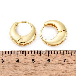 ラック メッキ 真鍮 厚手 フープ イヤリング メンズ レディース  18KGP本金メッキ  17x18x6mm  ピン：0.8mm&nbsp;EJEW-F288-06G