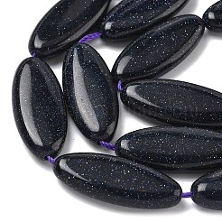 合成ブルーゴールドストーン青金砂石ビーズ連売り  馬の目  29~30x12~12.5x5.5~6.5mm  穴：0.7~1mm  約13個/連  14.96インチ（38cm）&nbsp;G-B078-E14-01A