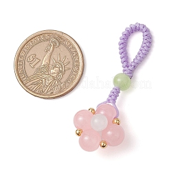 Baking Paint Imitation Jade Glass Woven Clover Pendant Decorations&nbsp;HJEW-JM03148-03