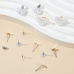 200Pcs 2 Color 304 Stainless Steel Stud Earring Findings&nbsp;STAS-SP0001-50