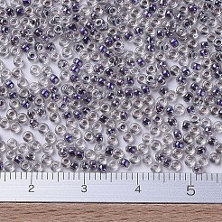 MIYUKIラウンドロカイユビーズ  日本製シードビーズ  （rr3203)マジックバイオレットライニングクリスタル  11/0  2x1.3mm  穴：0.8mm  約1111個/10g&nbsp;X-SEED-G007-RR3203