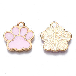 合金エナメルチャーム  カドミウムフリー＆鉛フリー  犬の足跡  ミックスカラー  17.5x16x1.5mm  穴：2mm&nbsp;ENAM-T016-22LG-RS