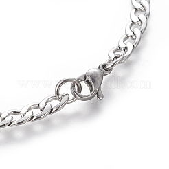 Tarnish Resistant 304 Stainless Steel Curb Chain Bracelets&nbsp;BJEW-E369-12P